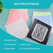 72PCS 6x6inch Scrapbook Paper Storage, with 120PCS Sticky Index Tabs for Holding Scrapbook Paper, Cardstock