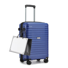 (Navy) 20-Inch Hard Shell Scratch-Resistant PP Luggage with Cup Holder, TSA Lock & Expandable Design-Cabin Trolley For Travel