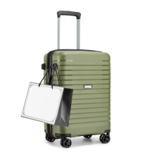 (Green) 20-Inch Hard Shell Scratch-Resistant PP Luggage with Cup Holder, TSA Lock & Expandable Design-Cabin Trolley For Travel