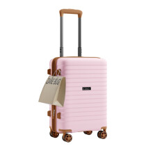 (Pink) 20-Inch Hard Shell Scratch-Resistant PP Luggage with Cup Holder, TSA Lock & Expandable Design-Cabin Trolley For Travel