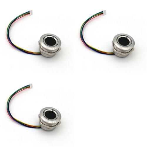 3X R503 Round RGB Ring Indicator LED Control DC3.3V MX1.0-6Pin Capacitive Fingerprint Module Sensor Scanner, 19Mm
