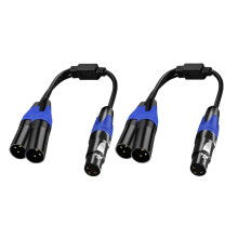 XLR-Splitterkabel, 1 XLR Vrouwelijk Naar 2 XLR Mannelijk Y-Kabel Gebalanceerde Microfoonsplitterkabel Audio-Adapter 2 Stuks