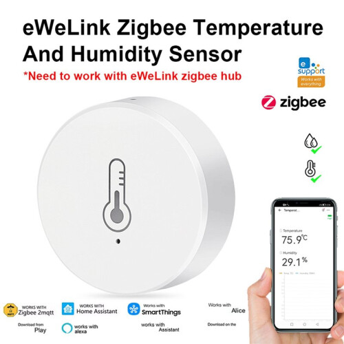 4X Zigbee Temperature and Humidity Sensor  Temperature Humidity Detector with for EWelink App Control