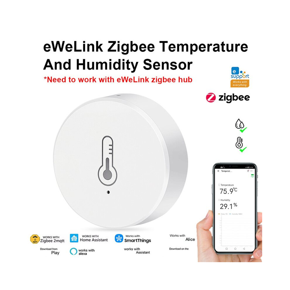 4X Zigbee Temperature And Humidity Sensor Temperature Humidity Detector With For Ewelink App Control 6033278834088