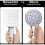 Square Handheld Shower Head with One-Hand Control, 6 Spray Modes, Chrome Finish 2