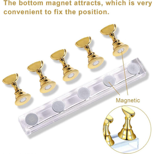 3 Sets Acrylic Nail Practice Holder with Magnetic Base for Manicure Training 1
