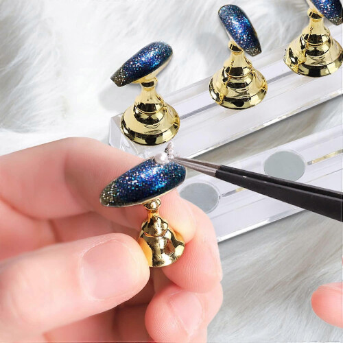 3 Sets Acrylic Nail Practice Holder with Magnetic Base for Manicure Training 2
