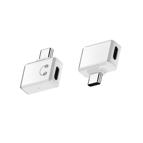 라이트닝(암) to USB-C(수) 측면 굽힘 어댑터 - 통화, 음악 감상, 유선 컨트롤 지원 White