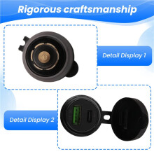 Chargeur Étanche de Prise DIN de Moto Vers Chargeur USB QC3.0 et Prise Adaptateur D'Alimentation de Type C 30 W