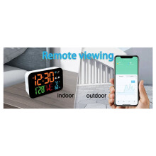 2X Tuya WiFi-Klokkalender Intelligente Thermometer-Hygrometer met Digitale LED-Display Ondersteuning WIFI Automatische Kalibratie