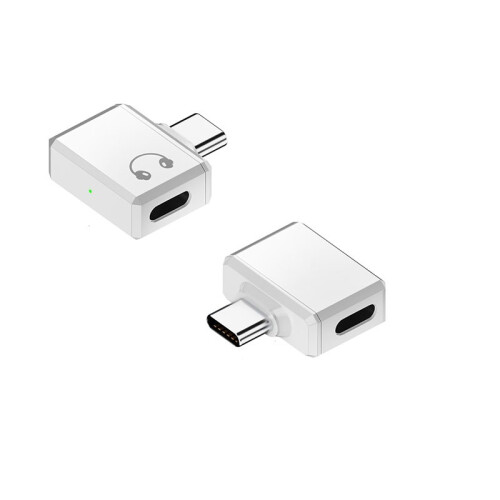 라이트닝(암) to USB-C(수) 측면 굽힘 어댑터 - 통화, 음악 감상, 유선 컨트롤 지원 White 2
