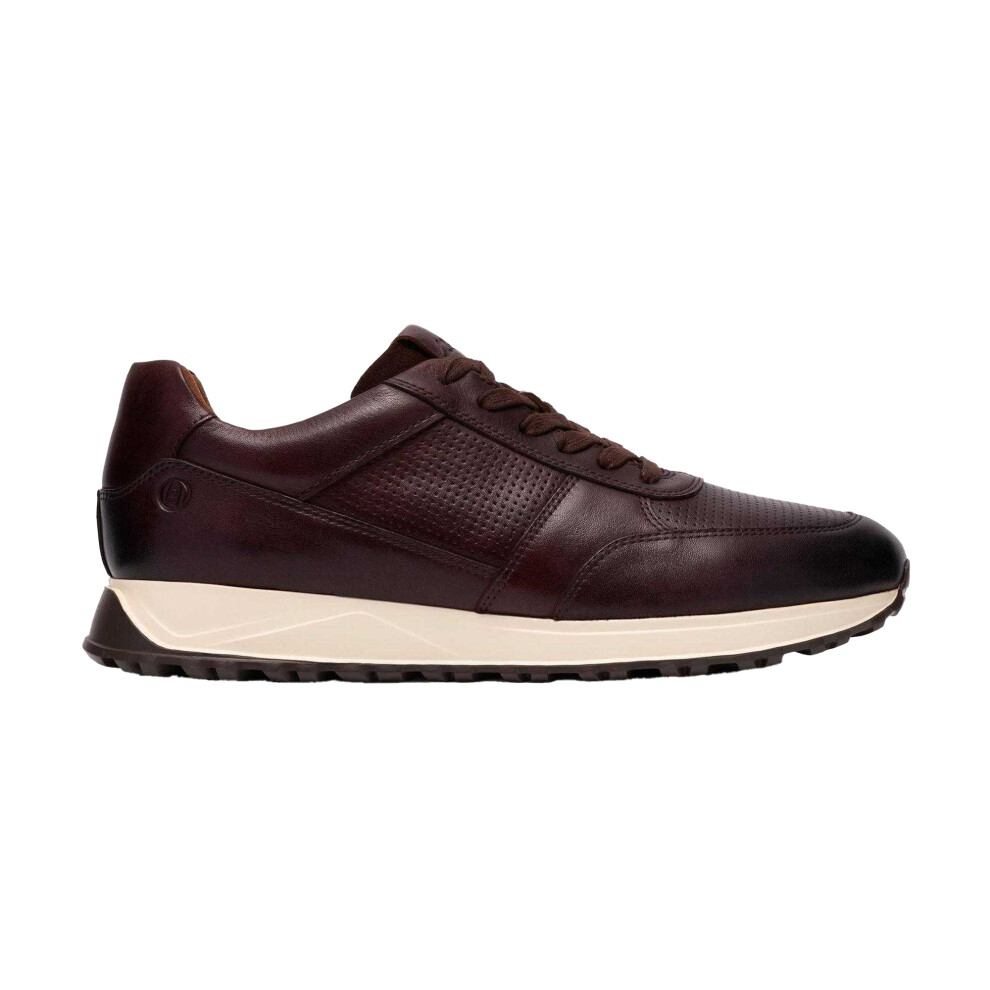 Clarks (11 Uk, Brown) Mens Radwell Tie Leather Flat Trainers
