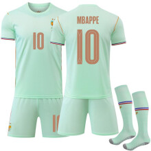 (10#+Socks, #26) Mbappe France Away 10 Jersey 2026 World Cup Green Soccer Kit Breathable Quick Dry Fan Version