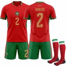 (Size 2 with socks, #22) World Cup Morocco Home Soccer Jersey No.2 Achraf 2026 USA-Canada-Mexico Match Play Fan Edition