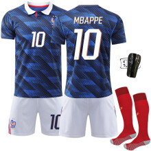 (10# with socks+ Protective Gear, #18) 2026 World Cup France Home Shorts Mbappe 10 Soccer Pants White Fan Edition Adult