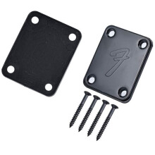 70S 4-Bolt Guitar Neck Plate Neckplate with Screws (Black)
