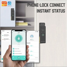 Para Fechadura Digital de Gaveta com Impressão Digital Tuya com Desbloqueio Por Cartão/APP/Senha para Academia/Casa