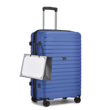 (Navy) 24-Inch Hard Shell Scratch-Resistant PP Luggage with Cup Holder, TSA Lock & Expandable Design-Check-in Luggage For Travel