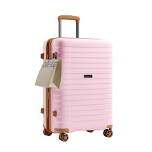(Pink) 24-Inch Hard Shell Scratch-Resistant PP Luggage with Cup Holder, TSA Lock & Expandable Design-Check-in Luggage For Travel