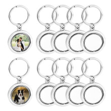 10 Pack 360 Rotating Metal Sublimation Keychain Blanks, Double-Sided Sublimation Blanks DIY Key Chain Circle