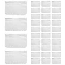 34 PièCes SéRies Binder Pochettes A6 Taille 6 Trous Zipper Binder Pouch Dossiers Clair ÉTanche PVC Feuilles Mobiles Sacs pour 6 Anneaux Binder
