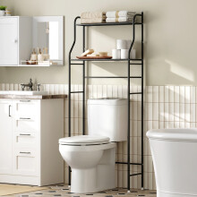 2-Tier Over-The-Toilet Storage Rack, Black