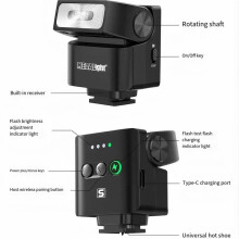Medalight F2S Rechargeable Camera Flash Speedlite for DSLR Mirrorless Film Cameras, 1PC