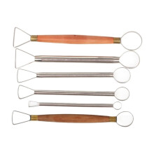 6 Stück Edelstahl-Tonmodellschaber für Keramikrohlinge, DIY-Töpferei, Feinschnitzerei, Öltonmodellschaber