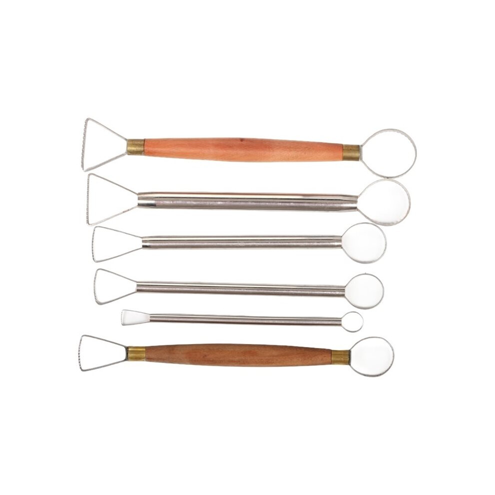 6Pcs Stainless Steel Clay Sculpture Scraper Ceramic Finishing Blank Tool Diy Pottery Fine Carving Oil Clay Model Scraper 6033786953998