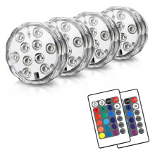 Waterproof LED Submersible Lights with Remote, 16 Colors, 4 Modes for Pools, Bathtubs, and More
