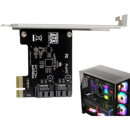 Expansion Card, Computer Host Accessories, 2-Port Controller, Cooling Adapter, Ideal for Workstation Systems,Desktop Use 1