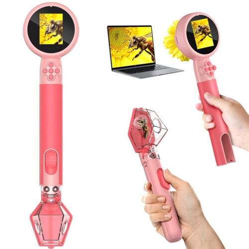 Microscope for Kids with Bug Catcher 1080P HD Digital Handheld Portable Kids Microscope Science Educational Learning 2