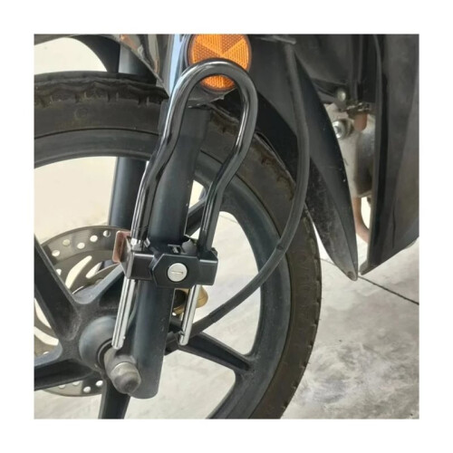 Motorcycle Safety Anti-Theft Front Fork Lock with 2 Keys Front Shock Absorption Fixed Motorcycle Lock 2