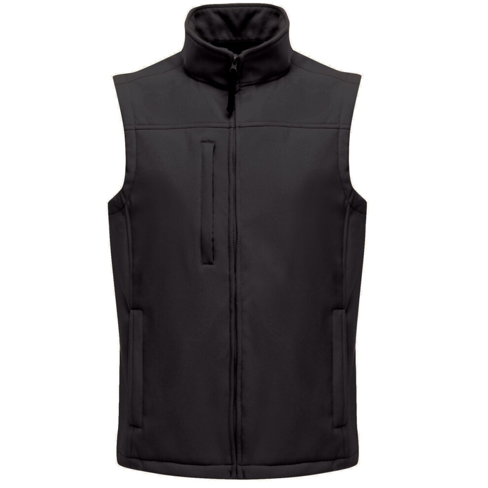 Regatta (4Xl, All Black) Mens Flux Softshell Bodywarmer / Sleeveless Jacket (Water Repellent & Wind Resistant)