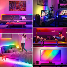 Bande LED RGB 5050 Intelligente 5V de 10 M avec Télécommande pour Rétroéclairage TV