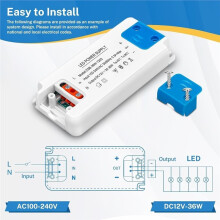 LED Transformer 12V Power Supply,Transformer 230V to 12V LED,36W 3A LED Driver Transformer, LED Low Voltage Transformer