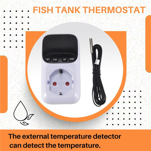 Digital Temperature Controller Socket Outlet Thermostat with  Sensor Probe Heating Cooling  16A EU Plug
