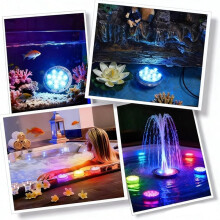 Waterproof LED Submersible Lights with Remote, 16 Colors, 4 Modes for Pools, Bathtubs, and More