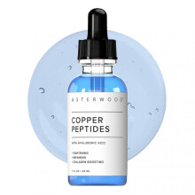 Copper Peptides Serum for Face, Hyaluronic Acid Anti-Aging Facial Serum for Skin Smoothness & Hydration