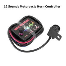 Contrôleur de Klaxon pour Moto à 12 Sons, 12-24 V Réglable, 12 Types de Sons Commutables avec Interrupteur