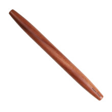 Rodillo de madera francés, 40 cm, cónico, de madera de sapeli, antiadherente, para hornear pizza, pasteles, pan, galletas y fondant.