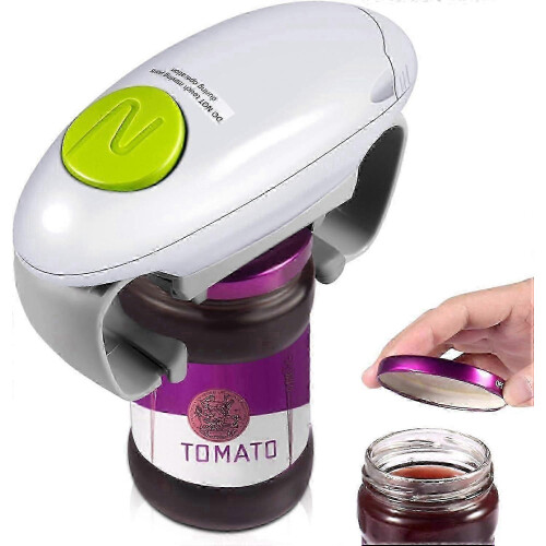 Abridor Elétrico de Frascos com Torque Aumentado para Tampas até 3 Polegadas, Alça Ergonómica e Retorno Automático