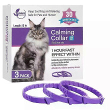 Adjustable Natural Pheromone Calming Collar for Dogs and Cats, Stress and Anxiety Relief, 3/4 Pack