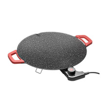 Barbecue électrique sans fumée pour intérieur, 36 cm, revêtement pierre médicale antiadhésive, 5 niveaux de température réglables