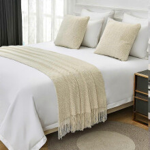 Chevet de lit roi luxe blanc, 63 x 172 cm, double couche résistant à la décoloration, pour décoration chambre maison et hôtel