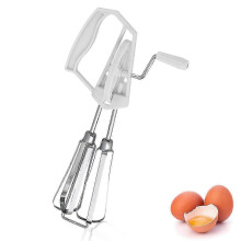 Batidora rotativa manual de acero inoxidable, batidora de mano para huevos, batidora de cocina para masas, salsas, sopas, repostería y cocina.