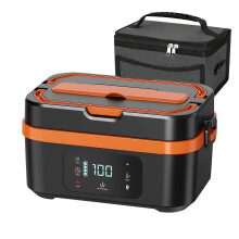 Chauffe-plats portable sans fil, 20 000 mAh, 100 W, 1,35 L, avec minuterie programmable de 30 à 240 minutes, étanche pour une utilisation nomade.