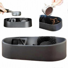 Nettoyeur de porte-filtre compatible avec les machines à expresso de 51, 53 et 58 mm, brosse en acier inoxydable et plateau en silicone