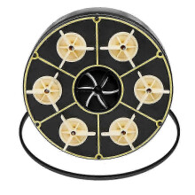 6-Port Water Control Gear Module compatible with Paramount 004302440800, Plastic Rubber, for In-floor Pool Cleaning Systems