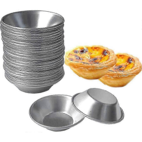 Formas de Tártaro de Alumínio Reutilizáveis 24 Unidades 2.8 Polegadas para Tortas Cupcakes Muffins